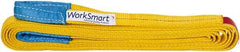 Value Collection - 20' Long x 1" Wide, 1,600 Lb Vertical Capacity, 1 Ply, Polyester Web Sling - 1,250 Lb Choker Capacity, with Eye & Eye (Flat) - Apex Tool & Supply