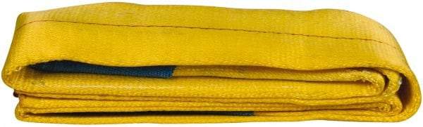 Value Collection - 6' Long x 3" Wide, 4,800 Lb Vertical Capacity, 1 Ply, Polyester Web Sling - 3,800 Lb Choker Capacity, with Eye & Eye (Flat) - Apex Tool & Supply
