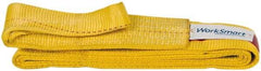 Value Collection - 12' Long x 3" Wide, 4,800 Lb Vertical Capacity, 1 Ply, Polyester Web Sling - 3,800 Lb Choker Capacity, with Eye & Eye (Flat) - Apex Tool & Supply
