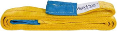 Value Collection - 10' Long x 4" Wide, 6,400 Lb Vertical Capacity, 1 Ply, Polyester Web Sling - 5,000 Lb Choker Capacity, with Eye & Eye (Flat) - Apex Tool & Supply