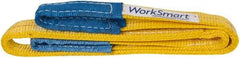 Value Collection - 12' Long x 1" Wide, 3,200 Lb Vertical Capacity, 2 Ply, Polyester Web Sling - 2,500 Lb Choker Capacity, with Eye & Eye (Flat) - Apex Tool & Supply