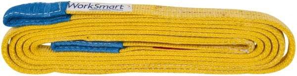 Value Collection - 16' Long x 1" Wide, 3,200 Lb Vertical Capacity, 2 Ply, Polyester Web Sling - 2,500 Lb Choker Capacity, with Eye & Eye (Flat) - Apex Tool & Supply