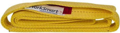 Value Collection - 6' Long x 2" Wide, 6,400 Lb Vertical Capacity, 2 Ply, Polyester Web Sling - 5,000 Lb Choker Capacity, with Eye & Eye (Flat) - Apex Tool & Supply