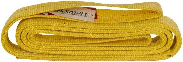 Value Collection - 8' Long x 2" Wide, 6,400 Lb Vertical Capacity, 2 Ply, Polyester Web Sling - 5,000 Lb Choker Capacity, with Eye & Eye (Flat) - Apex Tool & Supply