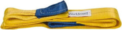 Value Collection - 10' Long x 2" Wide, 6,400 Lb Vertical Capacity, 2 Ply, Polyester Web Sling - 5,000 Lb Choker Capacity, with Eye & Eye (Flat) - Apex Tool & Supply