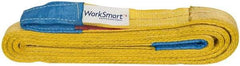 Value Collection - 14' Long x 2" Wide, 6,400 Lb Vertical Capacity, 2 Ply, Polyester Web Sling - 5,000 Lb Choker Capacity, with Eye & Eye (Flat) - Apex Tool & Supply