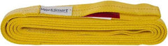 Value Collection - 16' Long x 2" Wide, 6,400 Lb Vertical Capacity, 2 Ply, Polyester Web Sling - 5,000 Lb Choker Capacity, with Eye & Eye (Flat) - Apex Tool & Supply