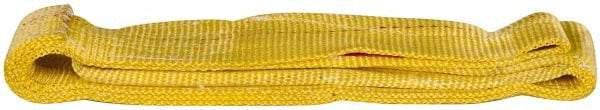Value Collection - 4' Long x 3" Wide, 8,600 Lb Vertical Capacity, 2 Ply, Polyester Web Sling - 6,900 Lb Choker Capacity, with Eye & Eye (Flat) - Apex Tool & Supply