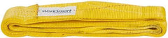 Value Collection - 6' Long x 3" Wide, 8,600 Lb Vertical Capacity, 2 Ply, Polyester Web Sling - 6,900 Lb Choker Capacity, with Eye & Eye (Flat) - Apex Tool & Supply