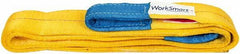 Value Collection - 8' Long x 3" Wide, 8,600 Lb Vertical Capacity, 2 Ply, Polyester Web Sling - 6,900 Lb Choker Capacity, with Eye & Eye (Flat) - Apex Tool & Supply