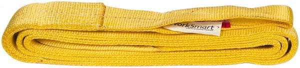 Value Collection - 12' Long x 3" Wide, 8,600 Lb Vertical Capacity, 2 Ply, Polyester Web Sling - 6,900 Lb Choker Capacity, with Eye & Eye (Flat) - Apex Tool & Supply