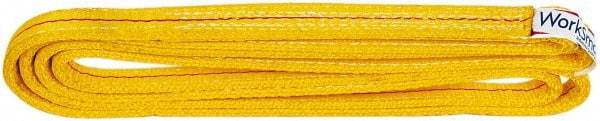 Value Collection - 6' Long x 1" Wide, 6,200 Lb Vertical Capacity, 2 Ply, Polyester Web Sling - 4,900 Lb Choker Capacity, with Endless Sling - Apex Tool & Supply
