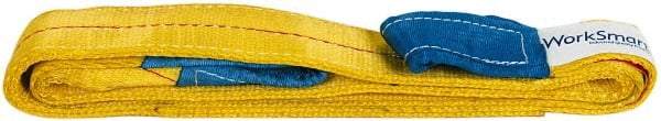 Value Collection - 6' Long x 2" Wide, 6,400 Lb Vertical Capacity, 2 Ply, Polyester Web Sling - 5,000 Lb Choker Capacity, with Eye & Eye (Twisted) - Apex Tool & Supply