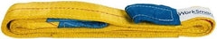 Value Collection - 6' Long x 2" Wide, 6,400 Lb Vertical Capacity, 2 Ply, Polyester Web Sling - 5,000 Lb Choker Capacity, with Eye & Eye (Twisted) - Apex Tool & Supply