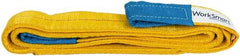 Value Collection - 8' Long x 2" Wide, 6,400 Lb Vertical Capacity, 2 Ply, Polyester Web Sling - 5,000 Lb Choker Capacity, with Eye & Eye (Twisted) - Apex Tool & Supply