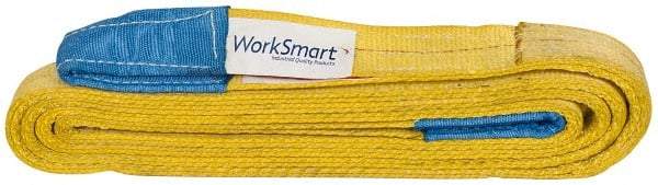Value Collection - 10' Long x 2" Wide, 6,400 Lb Vertical Capacity, 2 Ply, Polyester Web Sling - 5,000 Lb Choker Capacity, with Eye & Eye (Twisted) - Apex Tool & Supply