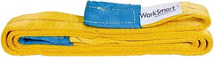 Value Collection - 12' Long x 2" Wide, 6,400 Lb Vertical Capacity, 2 Ply, Polyester Web Sling - 5,000 Lb Choker Capacity, with Eye & Eye (Twisted) - Apex Tool & Supply
