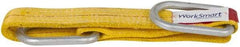 Value Collection - 3' Long x 2" Wide, 3,200 Lb Vertical Capacity, 1 Ply, Polyester Web Sling - 2,500 Lb Choker Capacity, with Hardware (Unilink) - Apex Tool & Supply