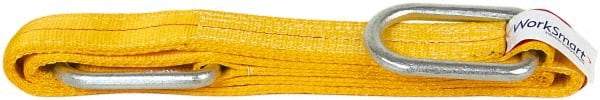 Value Collection - 8' Long x 2" Wide, 6,400 Lb Vertical Capacity, 2 Ply, Polyester Web Sling - 5,000 Lb Choker Capacity, with Hardware (Unilink) - Apex Tool & Supply