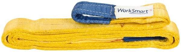 Value Collection - 10' Long x 3" Wide, 8,600 Lb Vertical Capacity, 2 Ply, Polyester Web Sling - 6,900 Lb Choker Capacity, with Eye & Eye (Flat) - Apex Tool & Supply