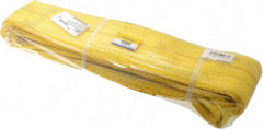 Value Collection - 8' Long x 4" Wide, 11,500 Lb Vertical Capacity, 2 Ply, Polyester Web Sling - 9,200 Lb Choker Capacity, with Eye & Eye (Flat) - Apex Tool & Supply