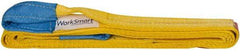Value Collection - 8' Long x 2" Wide, 3,200 Lb Vertical Capacity, 1 Ply, Polyester Web Sling - 2,500 Lb Choker Capacity, with Eye & Eye (Twisted) - Apex Tool & Supply