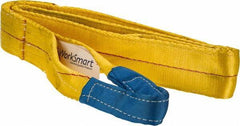 Value Collection - 8' Long x 3" Wide, 8,600 Lb Vertical Capacity, 2 Ply, Polyester Web Sling - 6,900 Lb Choker Capacity, with Eye & Eye (Twisted) - Apex Tool & Supply