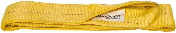 Value Collection - 6' Long x 4" Wide, 11,500 Lb Vertical Capacity, 2 Ply, Polyester Web Sling - 9,200 Lb Choker Capacity, with Eye & Eye (Twisted) - Apex Tool & Supply