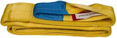 Value Collection - 10' Long x 4" Wide, 11,500 Lb Vertical Capacity, 2 Ply, Polyester Web Sling - 9,200 Lb Choker Capacity, Yellow, with Eye & Eye (Twisted) - Apex Tool & Supply