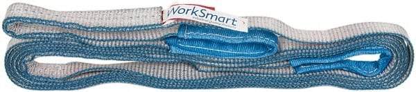 Value Collection - 18' Long x 1" Wide, 1,600 Lb Vertical Capacity, 1 Ply, Polyester Web Sling - 1,250 Lb Choker Capacity, with Eye & Eye (Flat) - Apex Tool & Supply