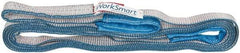Value Collection - 18' Long x 1" Wide, 1,600 Lb Vertical Capacity, 1 Ply, Polyester Web Sling - 1,250 Lb Choker Capacity, with Eye & Eye (Flat) - Apex Tool & Supply