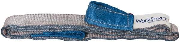 Value Collection - 7' Long x 2" Wide, 3,200 Lb Vertical Capacity, 1 Ply, Polyester Web Sling - 2,500 Lb Choker Capacity, Silver (Color), with Eye & Eye (Flat) - Apex Tool & Supply