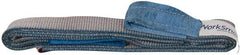 Value Collection - 8' Long x 2" Wide, 3,200 Lb Vertical Capacity, 1 Ply, Polyester Web Sling - 2,500 Lb Choker Capacity, Silver (Color), with Eye & Eye (Flat) - Apex Tool & Supply