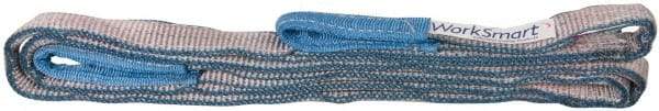 Value Collection - 12' Long x 2" Wide, 3,200 Lb Vertical Capacity, 1 Ply, Polyester Web Sling - 2,500 Lb Choker Capacity, Silver (Color), with Eye & Eye (Flat) - Apex Tool & Supply