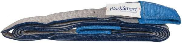 Value Collection - 16' Long x 2" Wide, 3,200 Lb Vertical Capacity, 1 Ply, Polyester Web Sling - 2,500 Lb Choker Capacity, Silver (Color), with Eye & Eye (Flat) - Apex Tool & Supply