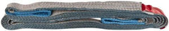 Value Collection - 18' Long x 2" Wide, 3,200 Lb Vertical Capacity, 1 Ply, Polyester Web Sling - 2,500 Lb Choker Capacity, Silver (Color), with Eye & Eye (Flat) - Apex Tool & Supply
