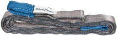Value Collection - 20' Long x 2" Wide, 3,200 Lb Vertical Capacity, 1 Ply, Polyester Web Sling - 2,500 Lb Choker Capacity, Silver (Color), with Eye & Eye (Flat) - Apex Tool & Supply
