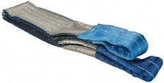 Value Collection - 3' Long x 3" Wide, 4,800 Lb Vertical Capacity, 1 Ply, Polyester Web Sling - 3,800 Lb Choker Capacity, with Eye & Eye (Flat) - Apex Tool & Supply