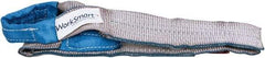 Value Collection - 4' Long x 3" Wide, 4,800 Lb Vertical Capacity, 1 Ply, Polyester Web Sling - 3,800 Lb Choker Capacity, Silver (Color), with Eye & Eye (Flat) - Apex Tool & Supply