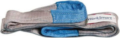 Value Collection - 6' Long x 3" Wide, 4,800 Lb Vertical Capacity, 1 Ply, Polyester Web Sling - 3,800 Lb Choker Capacity, Silver (Color), with Eye & Eye (Flat) - Apex Tool & Supply