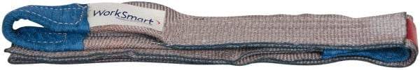 Value Collection - 7' Long x 3" Wide, 4,800 Lb Vertical Capacity, 1 Ply, Polyester Web Sling - 3,800 Lb Choker Capacity, with Eye & Eye (Flat) - Apex Tool & Supply