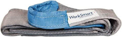 Value Collection - 6' Long x 4" Wide, 6,400 Lb Vertical Capacity, 1 Ply, Polyester Web Sling - 5,000 Lb Choker Capacity, with Eye & Eye (Flat) - Apex Tool & Supply