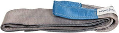 Value Collection - 8' Long x 4" Wide, 6,400 Lb Vertical Capacity, 1 Ply, Polyester Web Sling - 5,000 Lb Choker Capacity, Silver (Color), with Eye & Eye (Flat) - Apex Tool & Supply