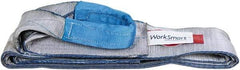 Value Collection - 12' Long x 4" Wide, 6,400 Lb Vertical Capacity, 1 Ply, Polyester Web Sling - 5,000 Lb Choker Capacity, with Eye & Eye (Flat) - Apex Tool & Supply