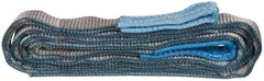 Value Collection - 8' Long x 1" Wide, 3,200 Lb Vertical Capacity, 2 Ply, Polyester Web Sling - 2,500 Lb Choker Capacity, Silver (Color), with Eye & Eye (Flat) - Apex Tool & Supply