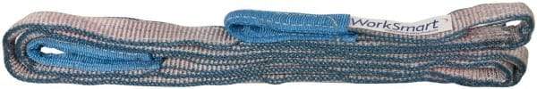 Value Collection - 9' Long x 1" Wide, 3,200 Lb Vertical Capacity, 2 Ply, Polyester Web Sling - 2,500 Lb Choker Capacity, with Eye & Eye (Flat) - Apex Tool & Supply