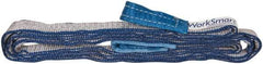 Value Collection - 10' Long x 1" Wide, 3,200 Lb Vertical Capacity, 2 Ply, Polyester Web Sling - 2,500 Lb Choker Capacity, Silver (Color), with Eye & Eye (Flat) - Apex Tool & Supply