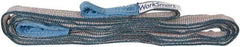 Value Collection - 12' Long x 1" Wide, 3,200 Lb Vertical Capacity, 2 Ply, Polyester Web Sling - 2,500 Lb Choker Capacity, Silver (Color), with Eye & Eye (Flat) - Apex Tool & Supply