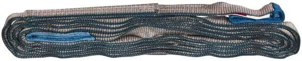 Value Collection - 14' Long x 1" Wide, 3,200 Lb Vertical Capacity, 2 Ply, Polyester Web Sling - 2,500 Lb Choker Capacity, with Eye & Eye (Flat) - Apex Tool & Supply