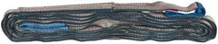 Value Collection - 14' Long x 1" Wide, 3,200 Lb Vertical Capacity, 2 Ply, Polyester Web Sling - 2,500 Lb Choker Capacity, with Eye & Eye (Flat) - Apex Tool & Supply